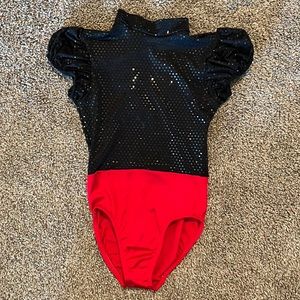Lil Girl’s Red and Black Sparkling Costume for Dance or Halloween